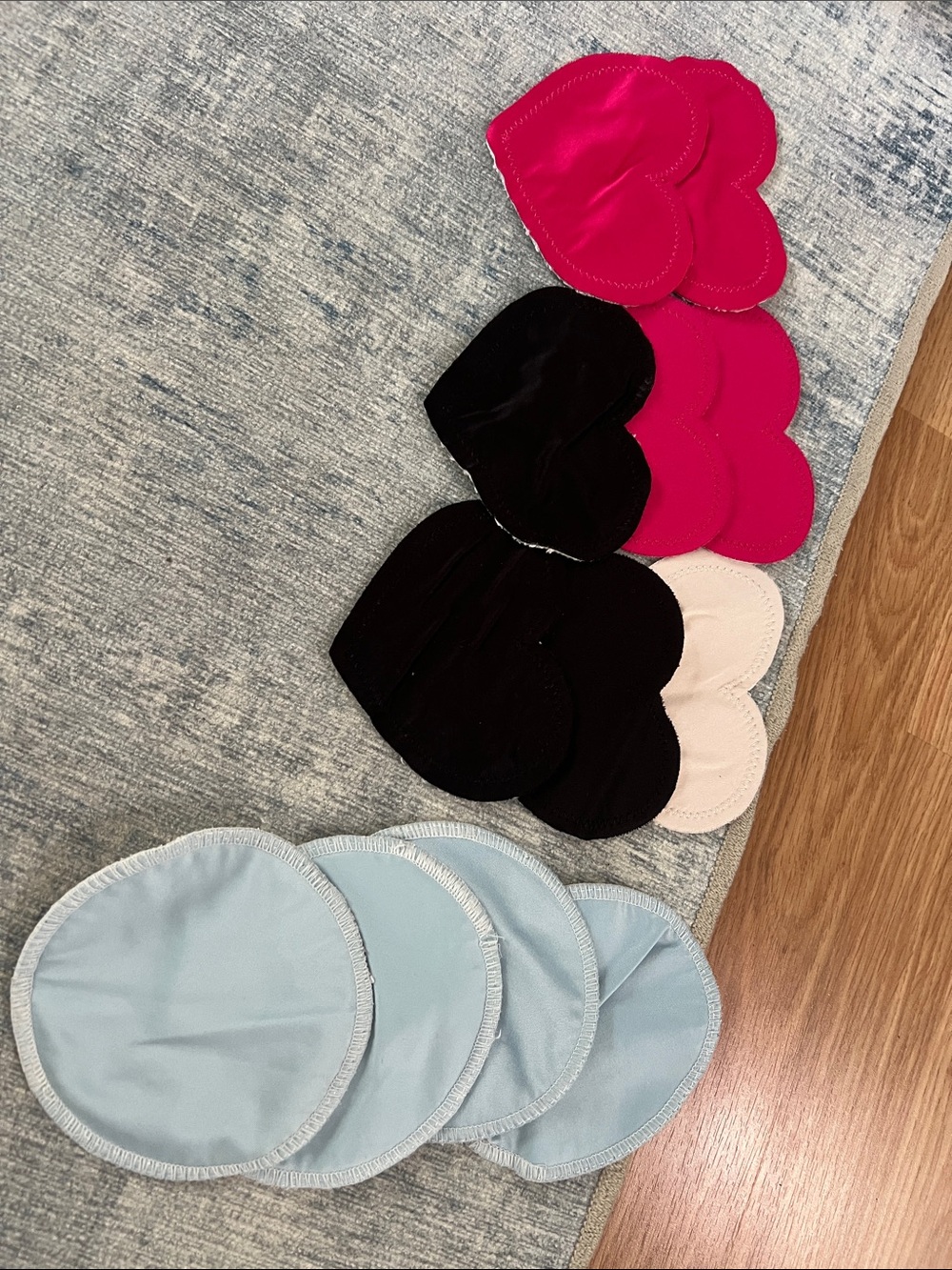 Reusable Kids Nursing Pads - Pink, Black, Cream, Light Blue